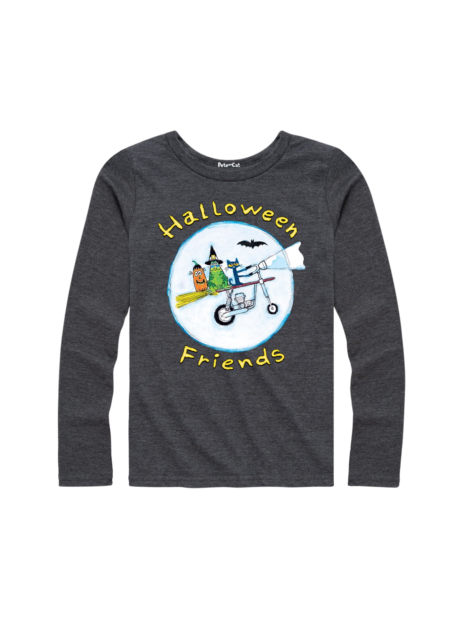Pete The Cat Halloween Friends Youth Girl Long Sleeve Tee