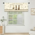 thumbnail image 6 of Happy Easter Rabbit Kitchen Curtain Valance 54W x 18L Inch Bunny Buffalo Plaid Farmhouse Rustic Holiday Rod Pocket Short Cafe Small Window Treatment Drapes Decor, 6 of 6