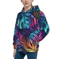 thumbnail image 2 of Kdxio Colorful Tropical Leaves Pattern Kids Boys Girls Zip Up Hoodie 3D Printed Hooded Sweatshirt Hoody Coat with Pocket 7-12 Y-Medium, 2 of 6