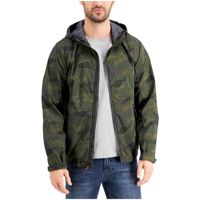 Hawke & Co. Mens Stretch Raincoat, Green, Medium