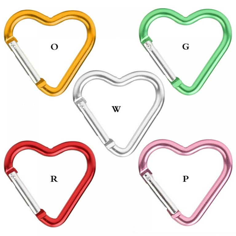 Heart Shaped Carabiner Lock Chain - 20 inch Adjustable to Any Lenght | Gift for Her White Gold / 20 inch