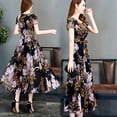 thumbnail image 3 of Female Summer Waisted Floral Pattern Short-sleeve Printing Dress, 3 of 5