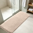 thumbnail image 6 of Extra Large Coral Fleece Bath Mat, Soft Shaggy Absorbent Bathroom Rug with Non-Slip Latex Backing, Quick-Dry Machine-Washable Floor Carpet for Tub, Shower, Vanity, or Bedroom, 47in, Khaki, 6 of 8