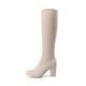 thumbnail image 3 of Botas Altas de Tacón Grueso para Mujer DREAM PAIRS Beige Talla 11, 3 of 8