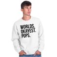 thumbnail image 4 of Worlds Okayest Pops Grandfather Men's Crewneck Sweatshirt Brisco Brands M, 4 of 6