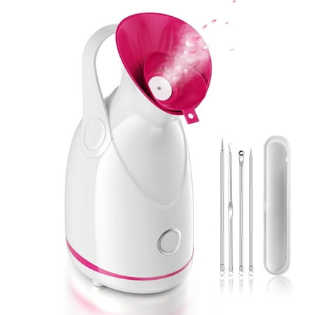 Facial Steamer Nano Ionic Face Steamer with Blackhead Removal Tools, Warm Moisturizing Mist for Deep Cleansing Face Skin Care and Lighten Pores and Sinuses for Home Facial Sauna Spa