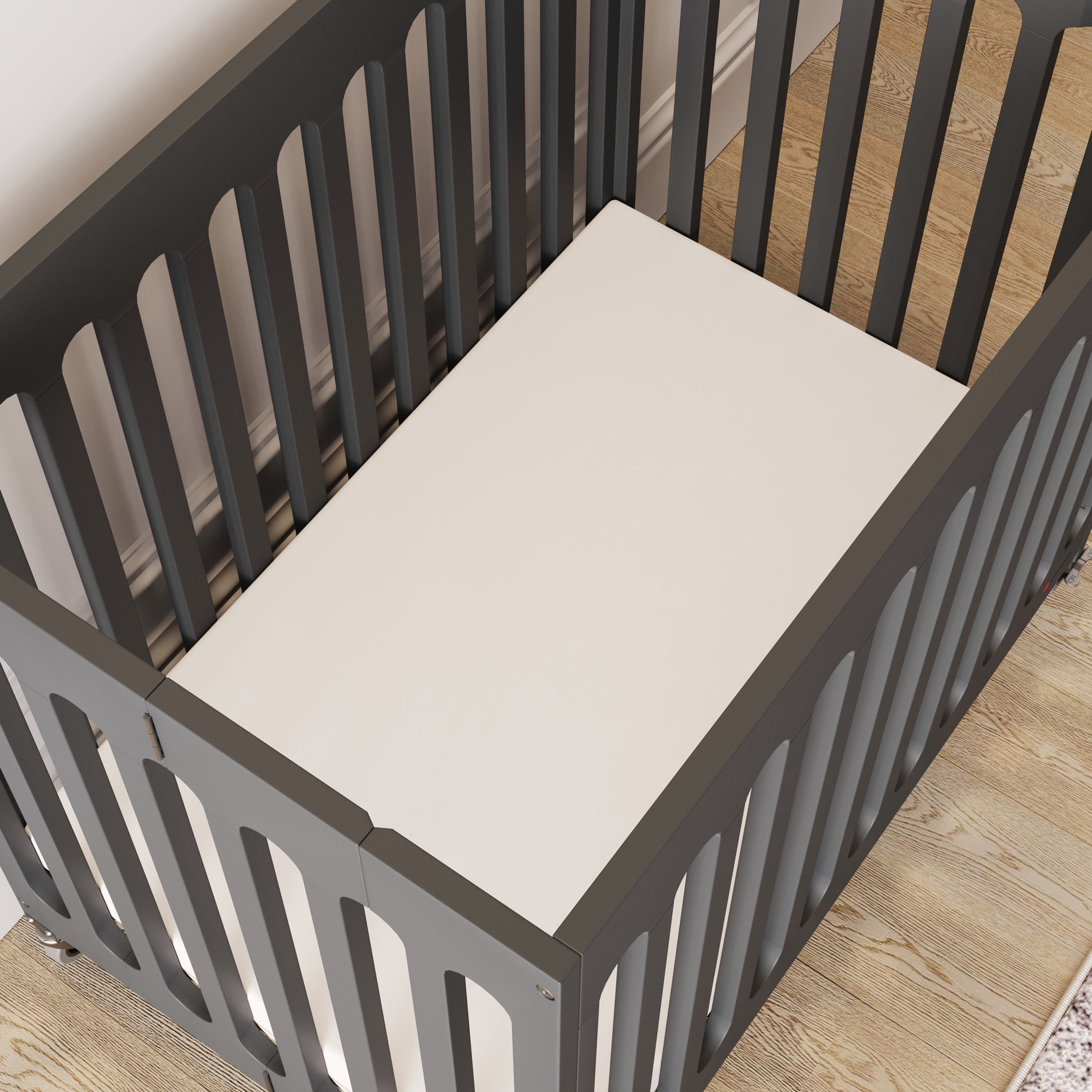 Foundations SafeFit Compact Crib Sheets, 100% Cotton, Heavy-Duty Elastic, 6-Pack, White