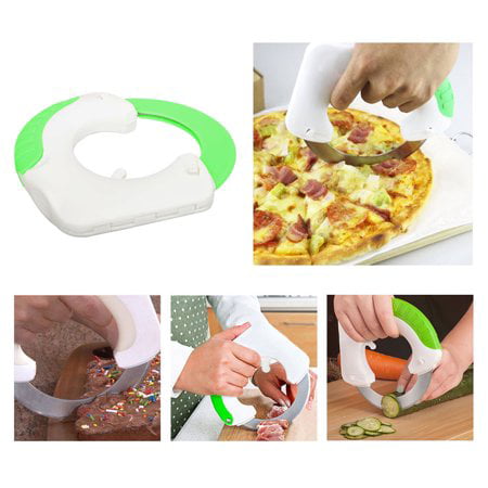 New Generation Innovative Circular Stainless Steel Rolling Knife for Meat Vegetables Salad Pizza  + One extra blade( (Best Knife For Cutting Meat And Vegetables)