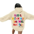 thumbnail image 2 of Clothing 2025 Sweatshirt for Women Lady's Fall Hoodie Father Hoodie Day Hoodie God Is In Her Hoodie Gift Hoodie Oversized Sweatshirt for Women Beige L, 2 of 4