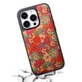 thumbnail image 3 of Dteck Phone Case for iPhone 15, Strong Magnet Compatible with Mag-Safe Accessory, Shockproof Vintage PU Leather Women Girs Non-Slip Grip Protective Cover, Red (Floral), 3 of 4