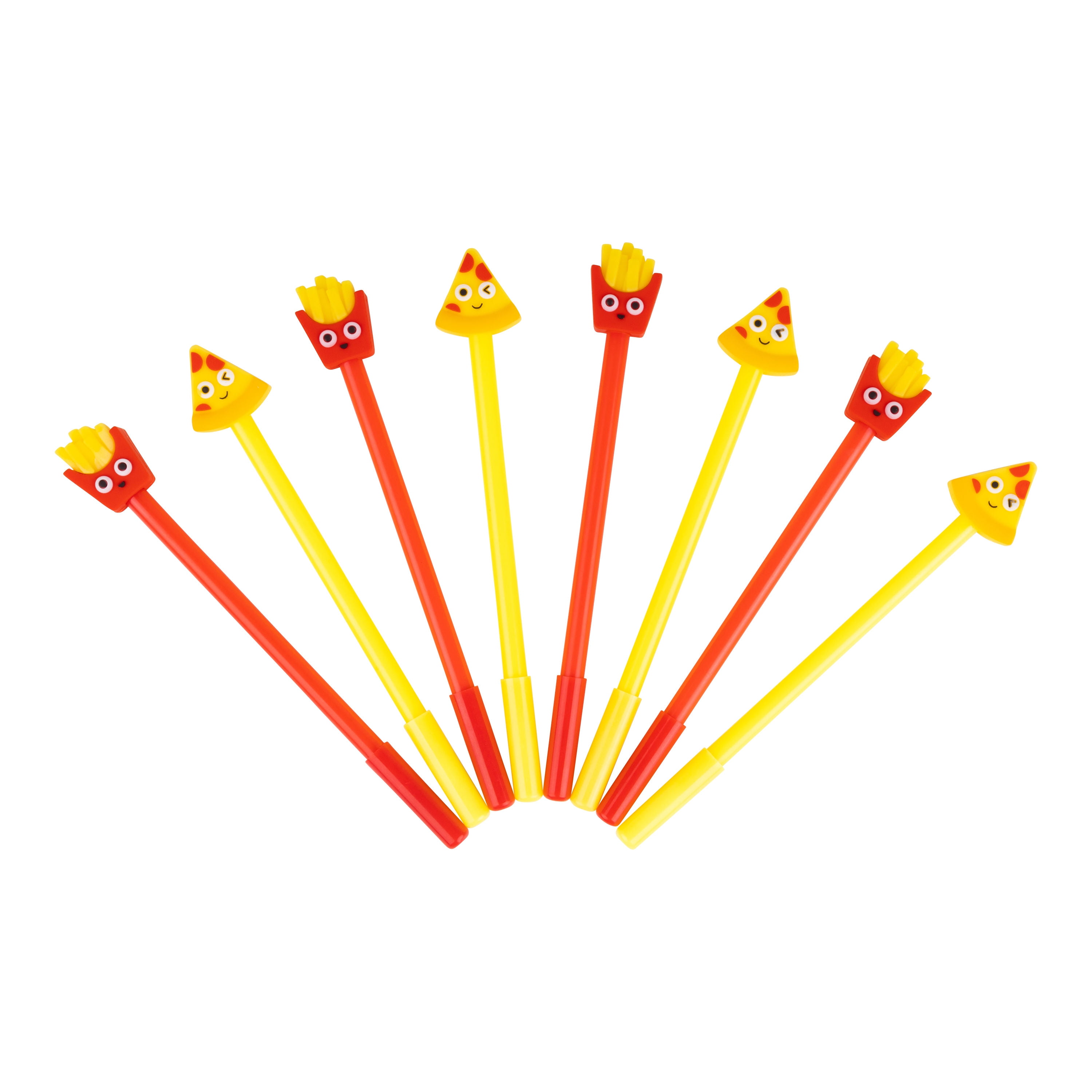 French Fry and Pizza Novlety Pens, 8 Pack, Simply Sweet Brand