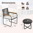 thumbnail image 3 of Costway 3 PCS Patio Furniture Set with Round Tempered Glass Top Table Armrests & Cushions, 3 of 10