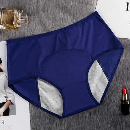

DORKASM Womens Breathable Soft Briefs Comfort Panties Seamless High Waist Underwear Dark Blue L/XL