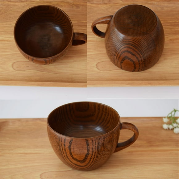 Primitive Handmade Natural Wood Coffee Tea Milk Mug Work Mugs Set A Glasses with Handles Wide Coffee Mug And Coffee Mugs Set Vacuum Mug Glass