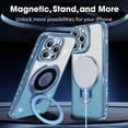 thumbnail image 4 of Magnetic Stand for iPhone 13 Pro Max Case [Compatible with Magsafe][Built-in Camera Lens Protector] Diamond Glitter Bling Cute Bumper Shockproof Slim Phone Case for Women Girls 6.7", Blue, 4 of 12