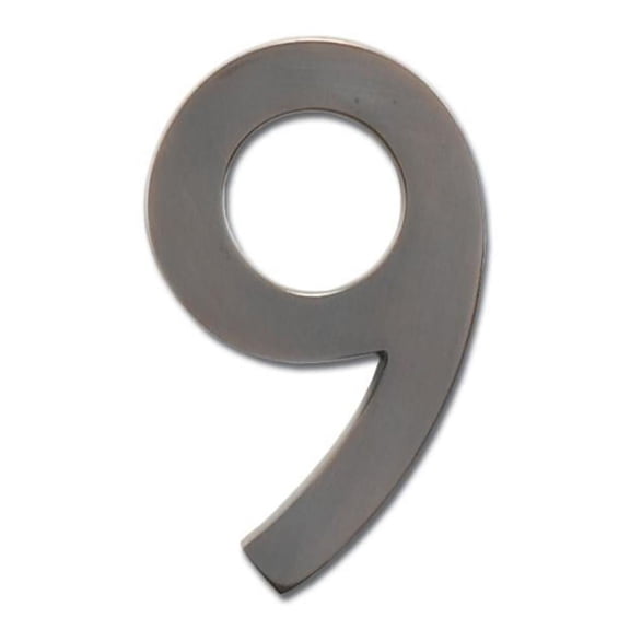 Architectural Mailboxes 3585DC-9 Solid Cast Brass 5 in. Dark Aged Copper Floating House Number 9