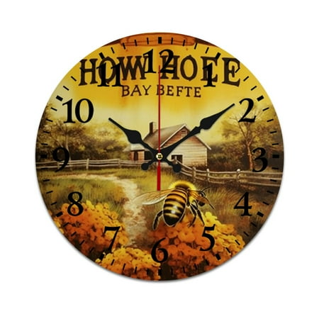 

Zhiwo Bee Honey PVC Wall Clock for Living Room Decor | Multiple Sizes Silent Sweep Movement High Quality Ideal Gift Eco-Friendly Material | DIY Design Stylish & Versatile 50cm/19.69in