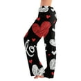 thumbnail image 2 of Womens Lounge Pants Valentine Pajama Pants with Love Print High Waisted Sleepwear Bottoms Loose Wide Leg Pajamas for Cozy Evenings Watermelon Red XL, 2 of 6