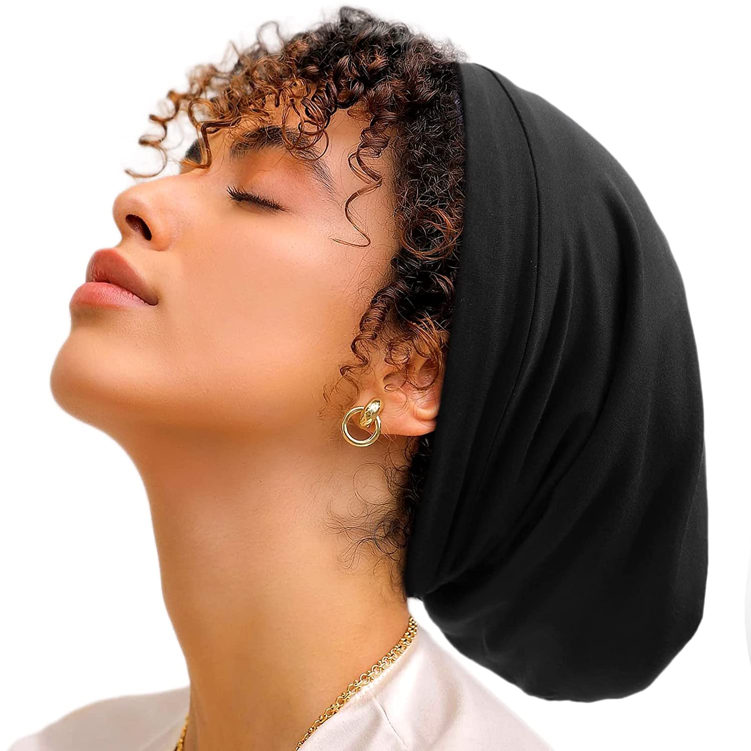 Satin Lined Sleep Silk Beanie Elastic 