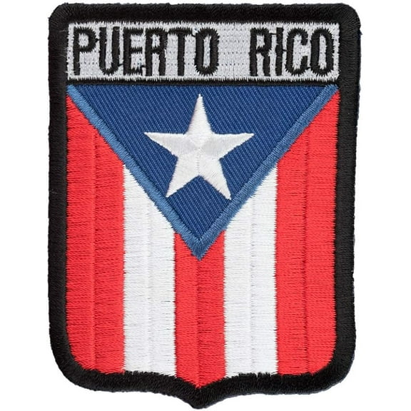 Puerto Rico Flag Shield Patch, Latin America Flag Patches