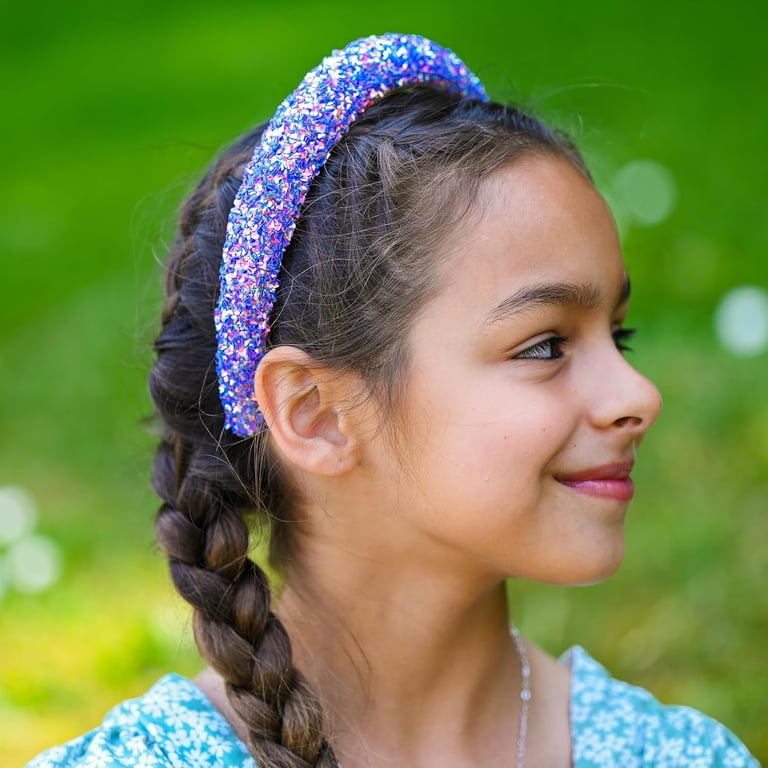 No5 Camellia Flower Headband Blue with Pearls and Sequins New Amazon.com : Campsis Blue Flower Headband, Floral Headpiece  main image 4