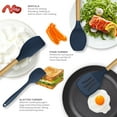 thumbnail image 4 of Silicone Cooking Utensils Set - 446°F Heat Resistant Silicone Kitchen Utensils for Cooking,Kitchen Utensil Spatula Set w Wooden Handles and Holder, BPA FREE Gadgets for Non-Stick Cookware (Navy Blue), 4 of 9