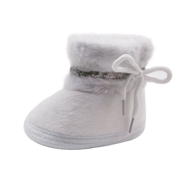 nsendm Girls Size 2 Shoes Boots Warm Plush Bandage Baby Winter Shoes ...