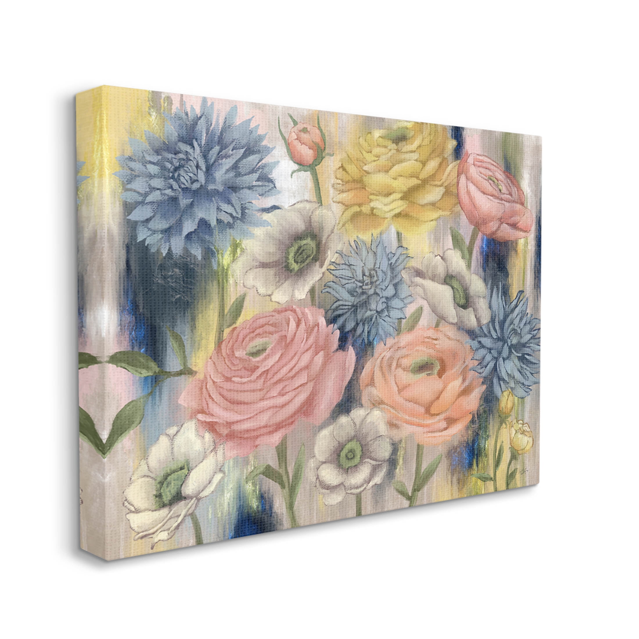 Stupell Industries Modern Mixed Flower Blooms Graphic Art Gallery Wrapped Canvas Print Wall Art, Design by Elizabeth Medley