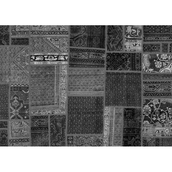 Ahgly Company Indoor Rectangle Oriental Gray Modern Area Rugs, 7' x 10'