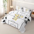 thumbnail image 3 of Feelyou Cartoon Soccer Sport Twin Quilt Set for Boys Girls, Green Lines Letter Y Print Twin Coverlet Set, 2pcs, 3 of 7