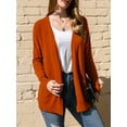 thumbnail image 2 of Doublju Women's Long Sleeve Pocket Open Front Knit Cardigan Sweater with Plus Size, 2 of 3