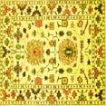 thumbnail image 1 of Ahgly Company Machine Washable Indoor Square Abstract Yellow Contemporary Area Rugs, 8' Square, 1 of 4