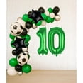 thumbnail image 3 of Yanonmyfd Soccer Balloons 10th Birthday Decorations for Boy - Soccer Birthday Party Balloons World Cup Sports Theme Party Decorations Decor Supplies - 32inch Foil Mylar Green 10 Balloon,Green 7, 3 of 11