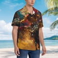 thumbnail image 3 of Fotbe Colorful Bull Western Man Camisa Hawaiana para Hombre Unisex – Camisa Casual de Verano con Botones de Manga Corta de Algodón y Lino,Small, 3 of 7