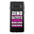 thumbnail image 1 of DistinctInk Clear Shockproof Hybrid Case for Samsung Galaxy S10 (6.1" Screen) - TPU Bumper Acrylic Back Tempered Glass Screen Protector - No Ex Nurses Title is Earned Forever, 1 of 2
