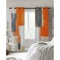 thumbnail image 2 of Blackout Curtains for Bedroom, Burnt Orange Gray Room Darkening Window Drapes for Living Room, Modern Abstract Oil Painted Geometric Thermal Insulated Grommet Curtains, 52x63 inch, 2 Panels, 2 of 9