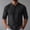 Black, variant on Dolkfu Green Graphic Tees Button Henley Retro Vintage Elbow-Length T-Shirts Linen Modern Solid Vintage Finish Tops Army Green,L
