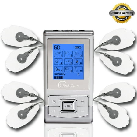 1066 Dual Channel - TechCare Massager Tens Unit TechCare 9 Modes 2 in 1 dual AB channels Portable Full Body Handheld Muscle Ache Relief Products Impulse Mini Massager Electronic Pulse Electrotherapy Pain ManagemenT