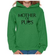 Awkward Styles Women's Mother Of Pugs Graphic Hoodie Tops Pet Loving Mom