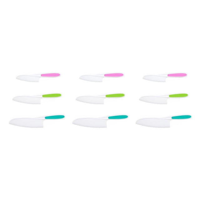 Matsuzay Juegos de cocina para niños Herramientas de cocina de plástico real Juego de chef para pan de frutas Asas ergonómicas cómodas y Type1 NO1