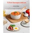 thumbnail image 2 of KFFKFF 1.5 QT Nonstick Saucepan with Glass Lid, Versatile Cooking Pot with Removable Handle, Small Kitchen Sauce Pan with Durable Coating, Compatible with Induction Stovetops, White, 2 of 9