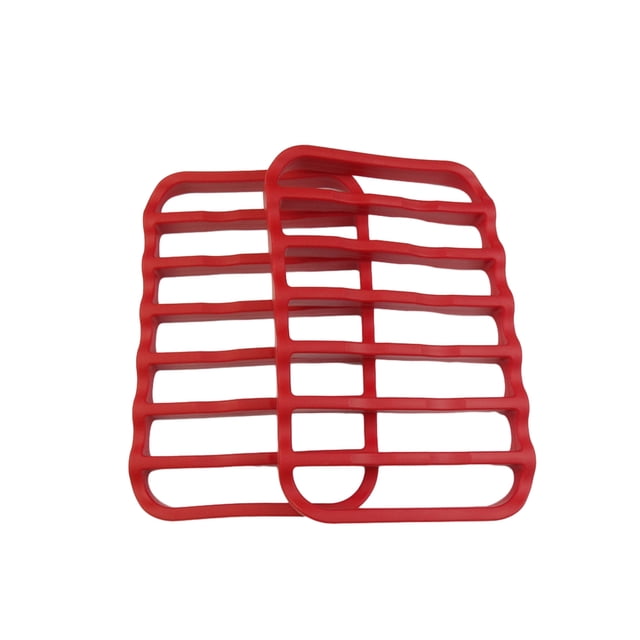 Bearachild Rejilla para asado de silicona ecológica de 2 piezas, fácil de limpiar y antiadherente, duradera, roja Type2 NO2