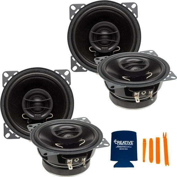 PowerBass Two Pairs of S-4002 4" OEM Replacement Coaxial Speakers
