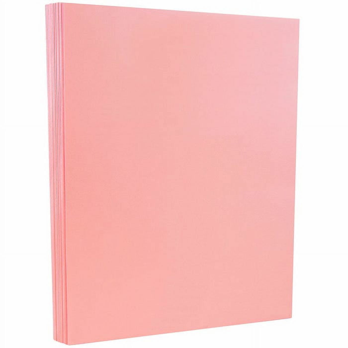 JAM Paper Vellum Bristol, 8 1/2 x 11, Pink Vellum, 67lb, 100 per Pack