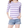 thumbnail image 1 of INSPIRE CHIC T-Shirt Décontracté Imprimé pour Femmes à Manches au Coude et Col Rond, 1 of 7