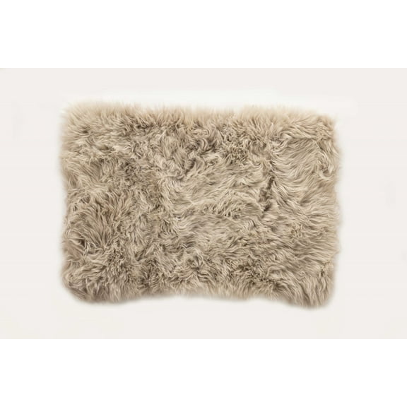 2' x 5' Taupe Natural Rectangular Sheepskin Area Rug