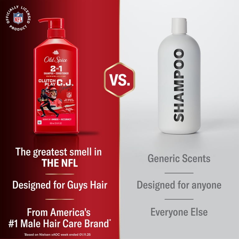 Old Spice Clutch Play C.J. 2-in-1 Shampoo & Conditioner for Men