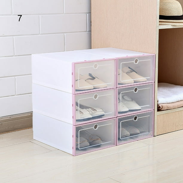 clear stackable shoe bins