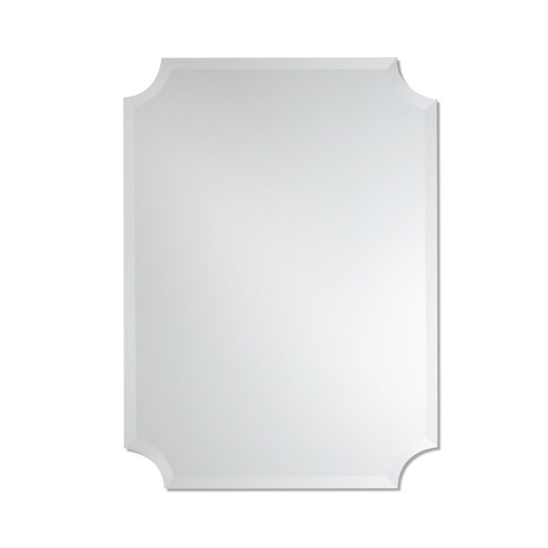 The Better Bevel Scalloped Corner Frameless Rectangle Wall Mirror 24W