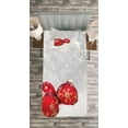 thumbnail image 3 of Ambesonne Christmas Quilted Bedspread Set 2 Pcs, Baubles on Snowflake, Twin Size, Red White, 3 of 3